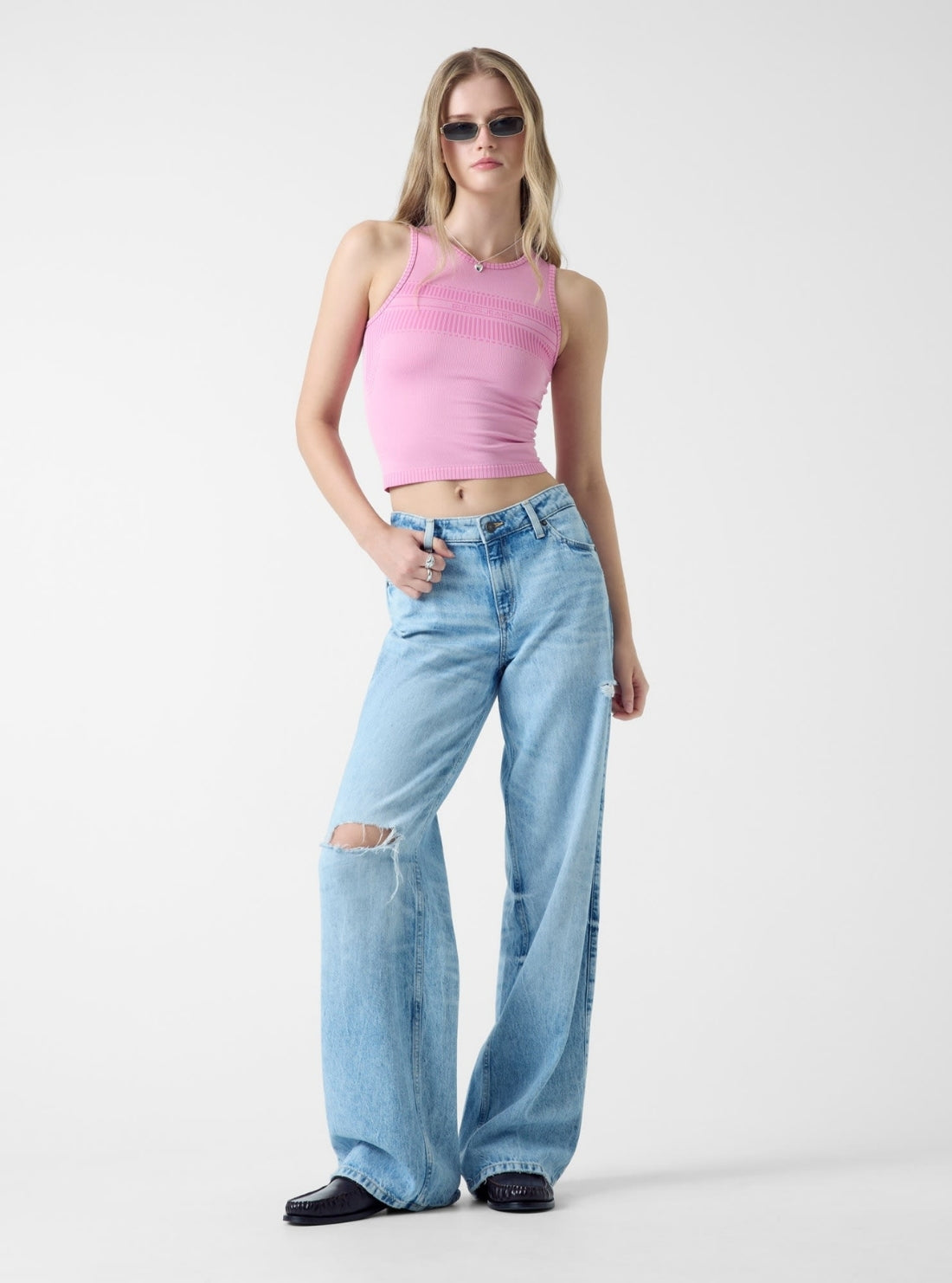 Guess Jeans G11 Wide Leg in Superlight Wash W6RA0YD6531 Full View