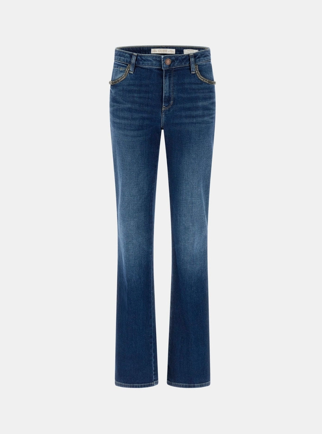 Mid-Rise Sexy Straight Jeans in Mid Indigo Wash
