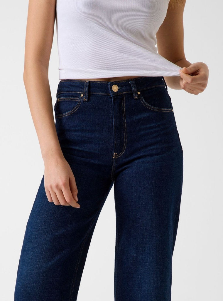 High-Rise Wide Leg Jeans in Dark Wash | GUESS