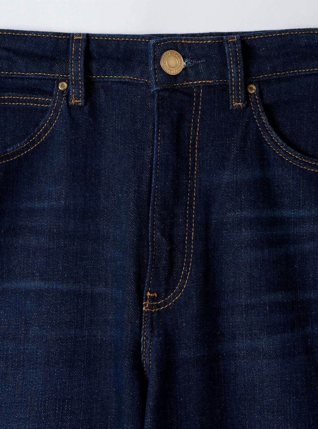 GUESS Womens High-Rise Wide Leg Jeans in Dark Wash W6RA1AD6881 Detail View