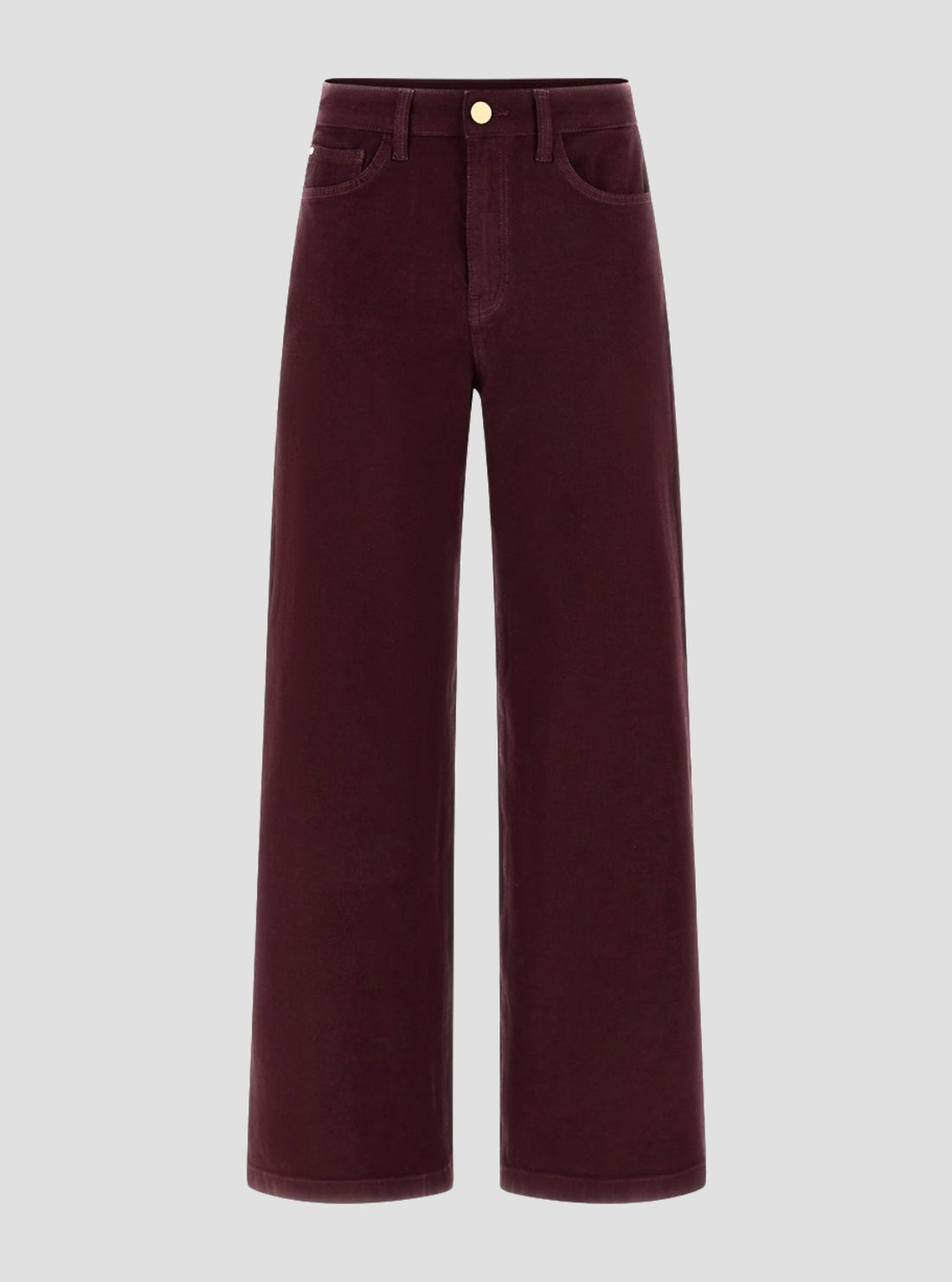 GUESS Womens Red High-Rise Bellagio Wide-Leg Jeans W6RA1CWK63A Flatlay