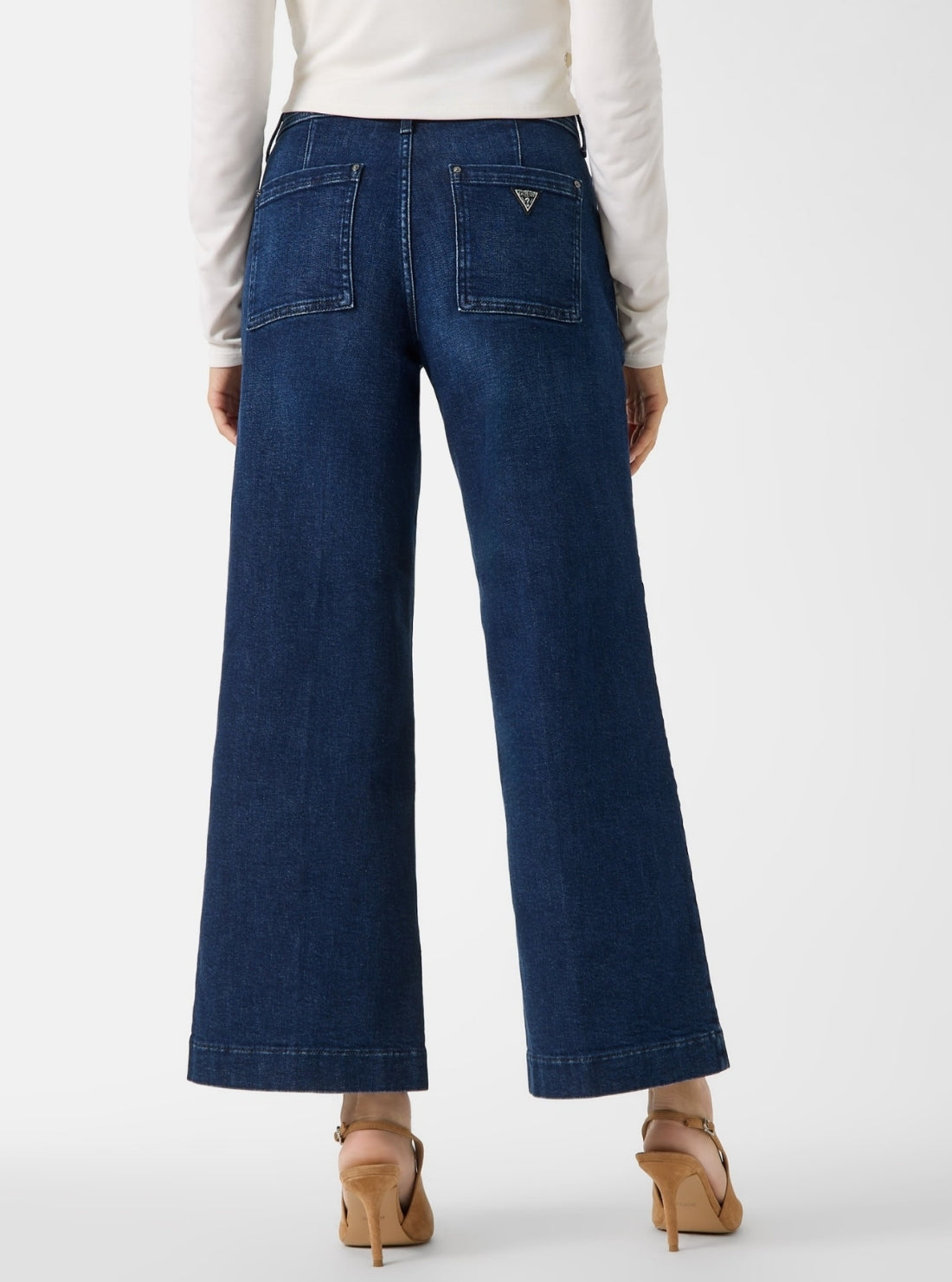 Eco Mid Rise Zoya Wide Leg Jeans in Medium Wash W6RA1LD0910 Back View