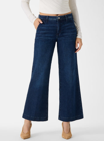 Eco Mid Rise Zoya Wide Leg Jeans in Medium Wash W6RA1LD0910 Front View