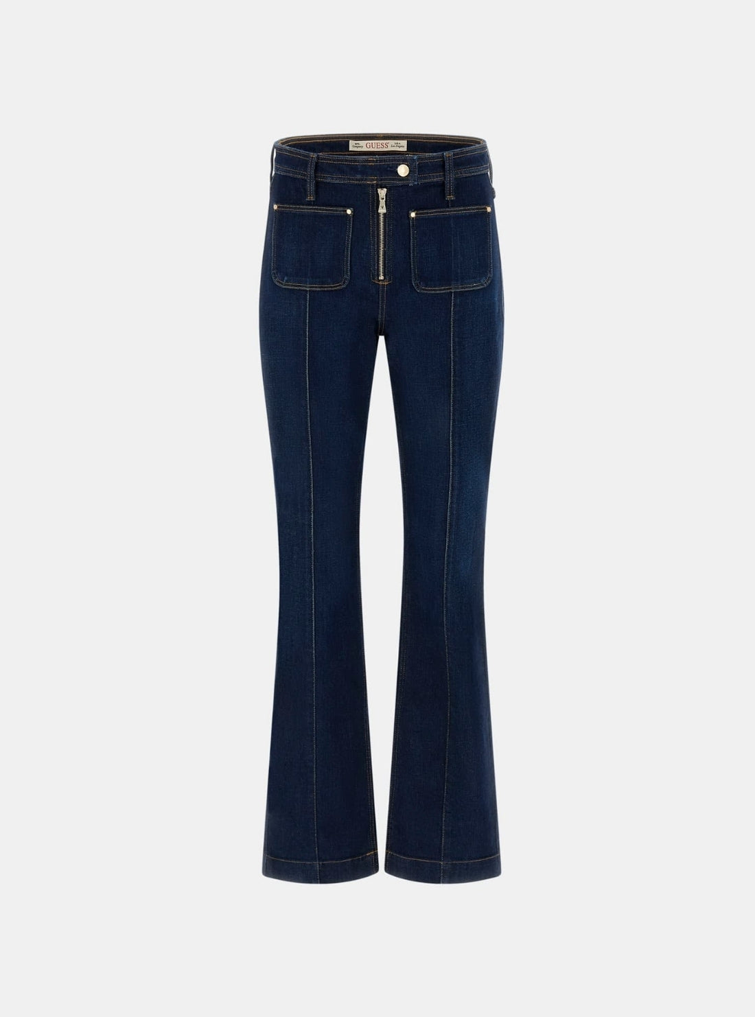 Mid-Rise Nicky High Zip Jeans in Dark Wash W6RA3FD6881 Flatlay