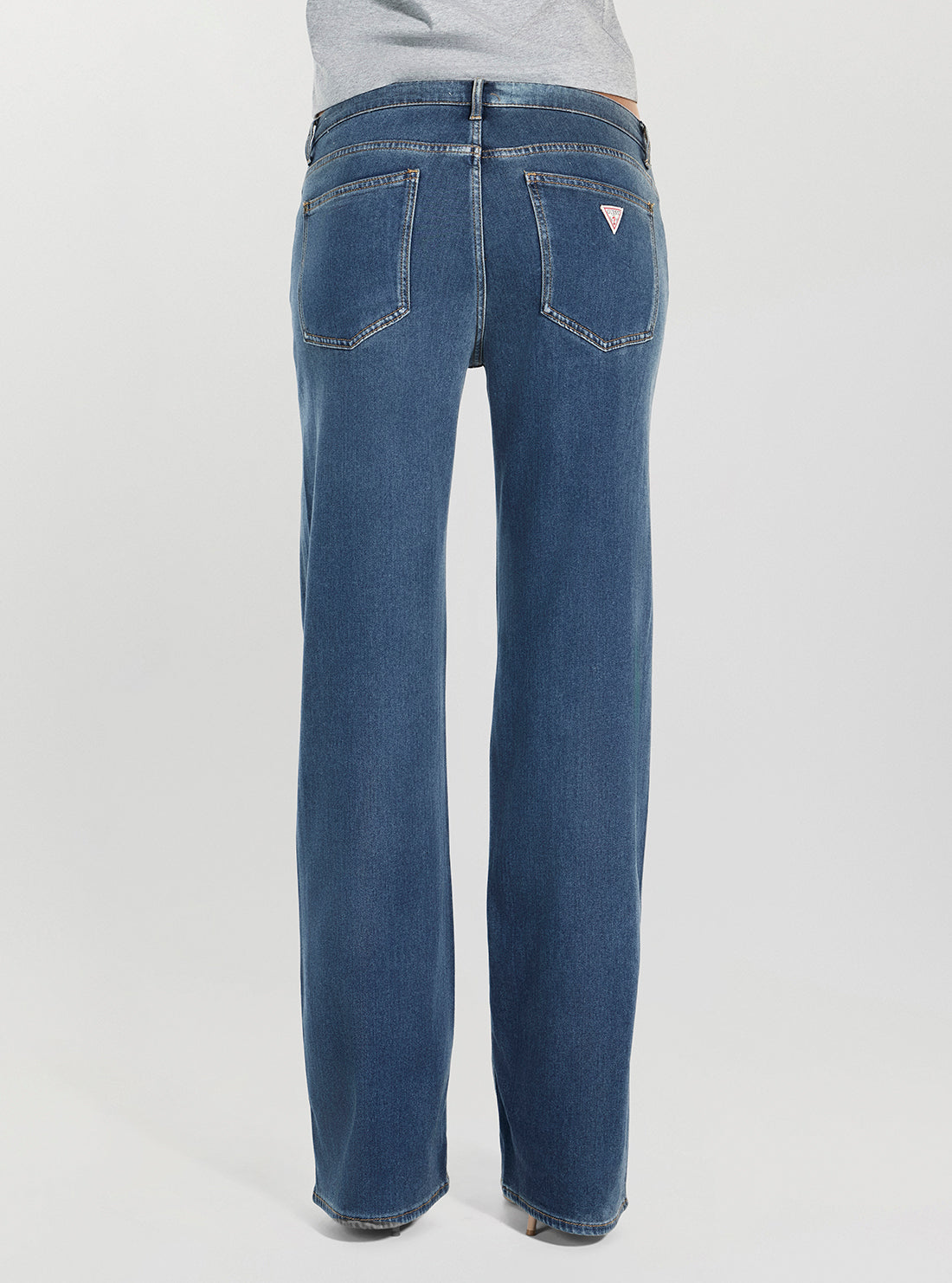GUESS Womens Eco Mid Rise Slouchy Jeans in Medium Wash W6RA3WD6980 Back View