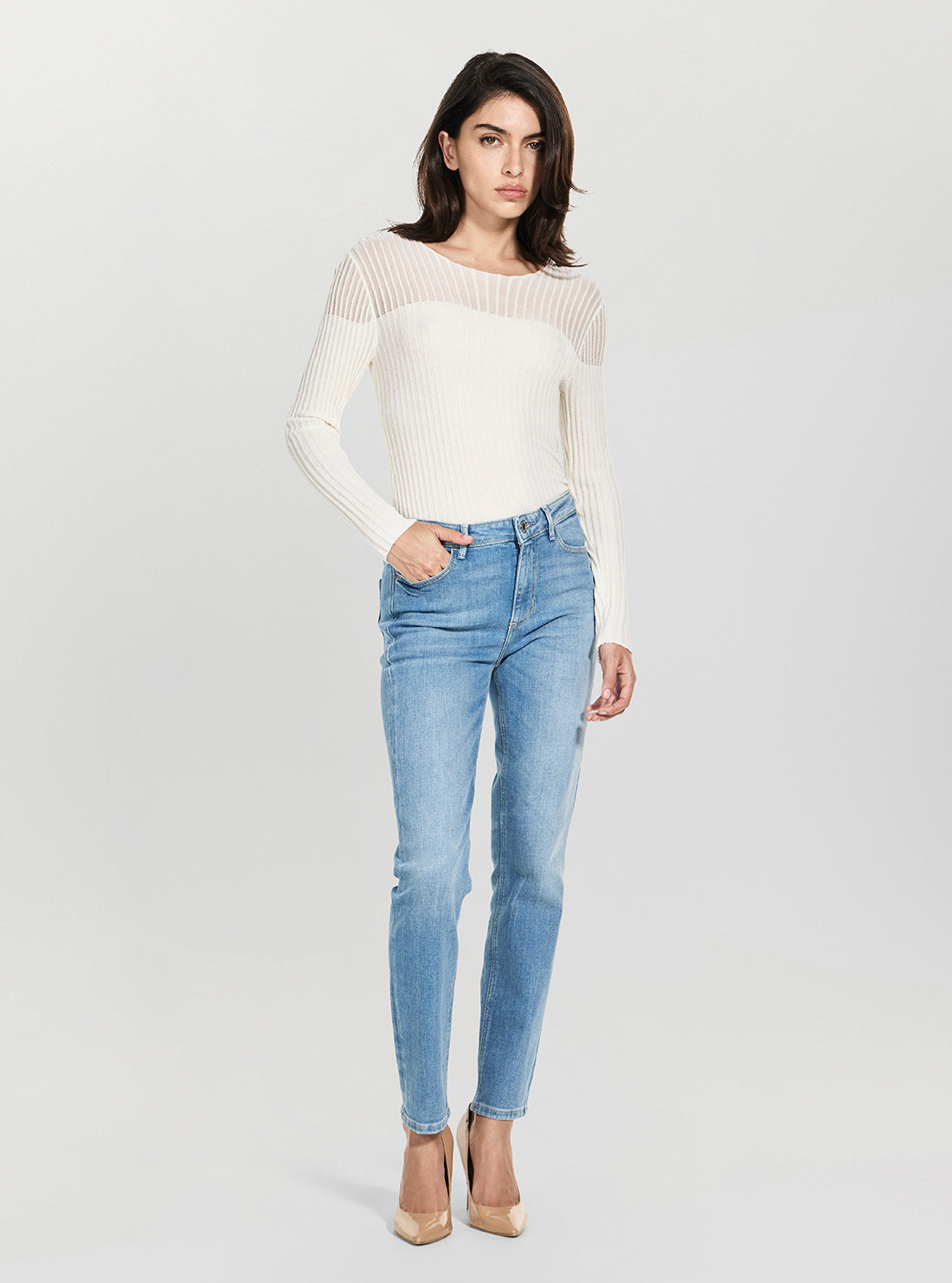 GUESS Womens 1981 Skinny Jeans in Medium Wash W6RA46D6882 Full View