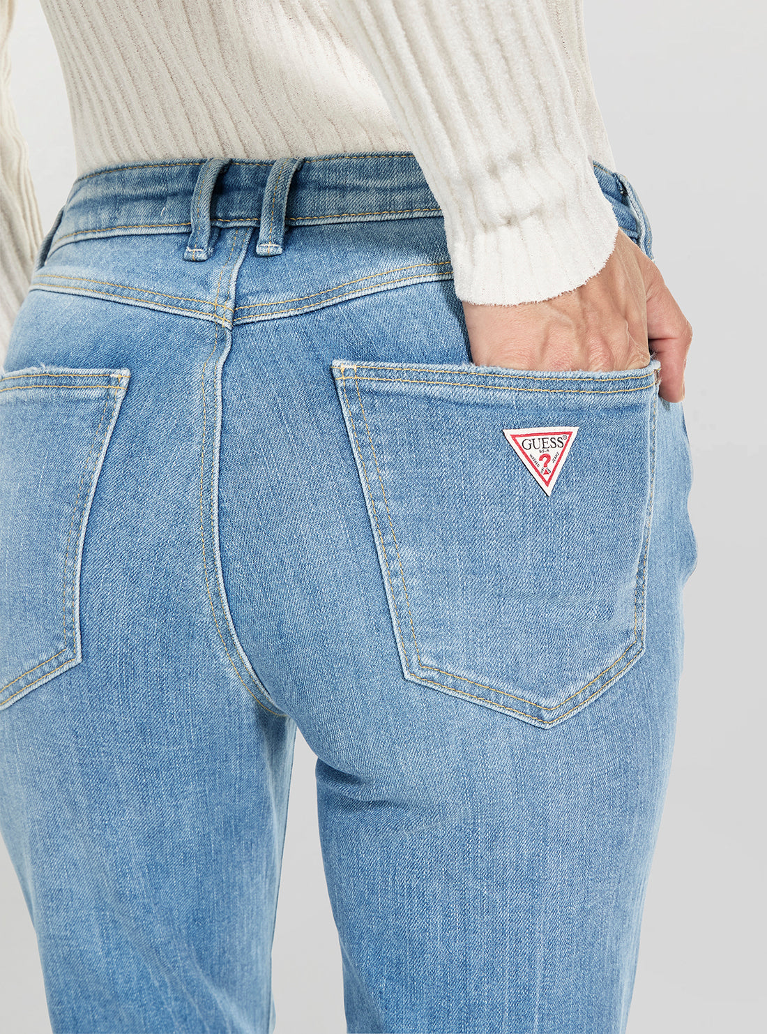 GUESS Womens 1981 Skinny Jeans in Medium Wash W6RA46D6882 Detail View