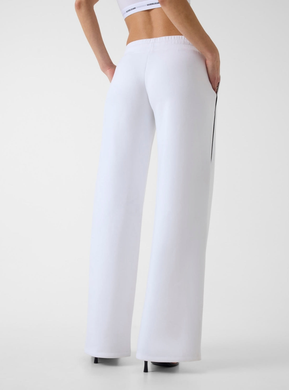 Guess Jeans White Scuba Track Pants W6RB43KD122 Back View