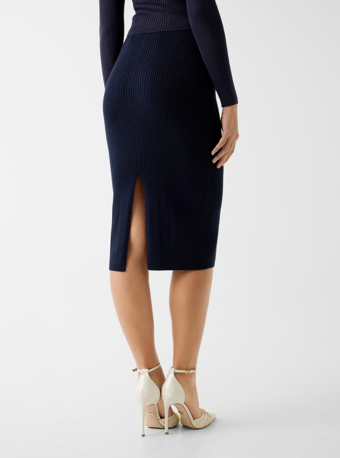 GUESS Womens Blue Rib Terra Pencil Skirt W6RD12Z2YJ2 Back View