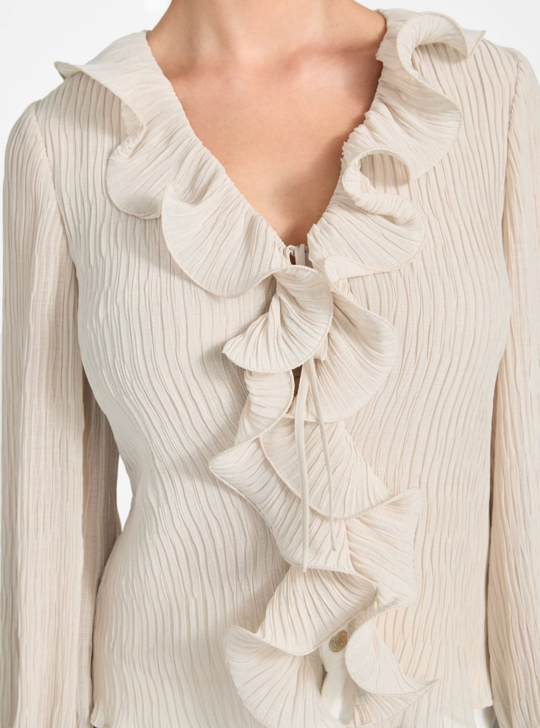 GUESS Womens Eco Beige Faye Top W6RH31WI342 Detail View