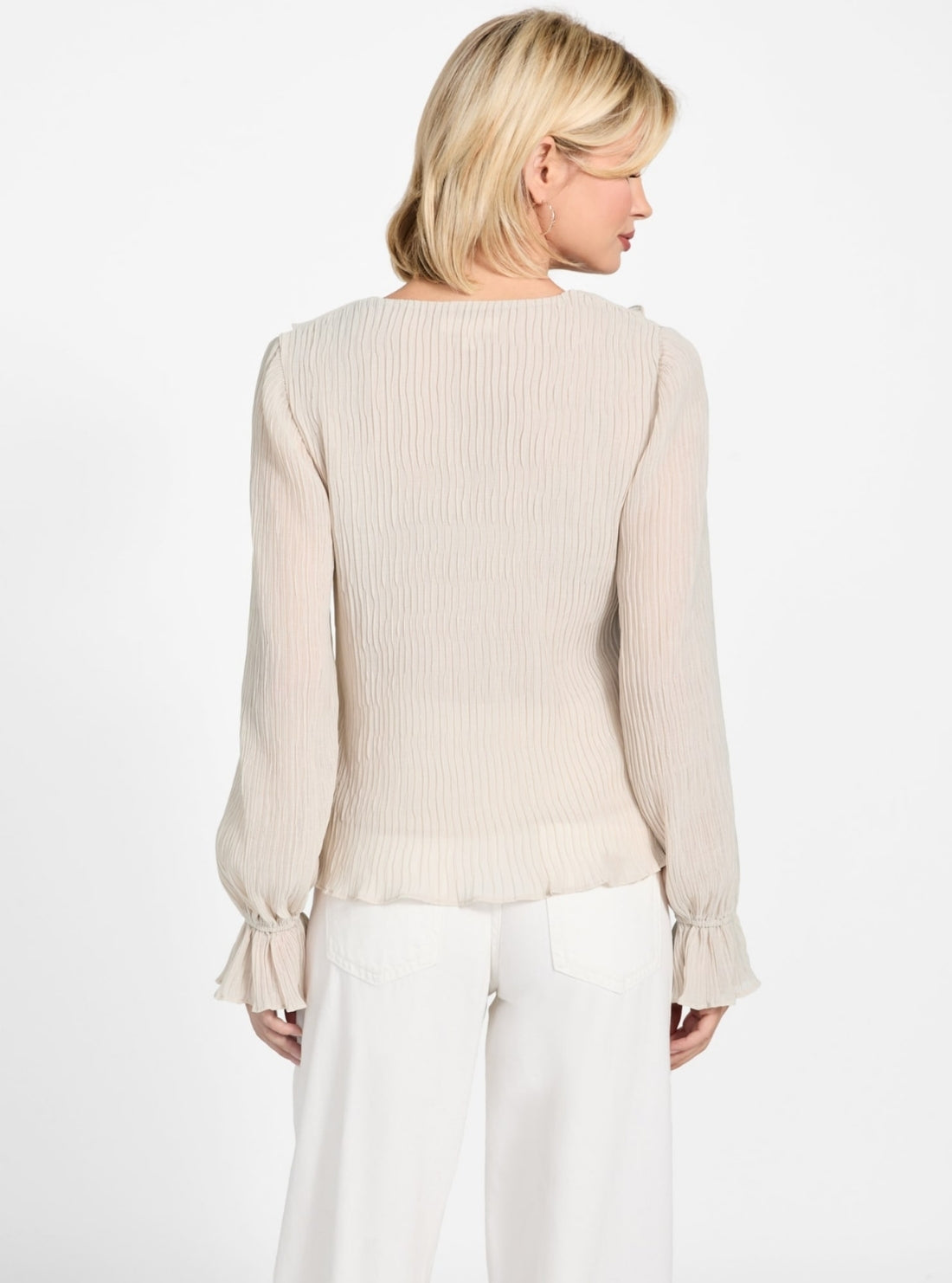 GUESS Womens Eco Beige Faye Top W6RH31WI342 Back View
