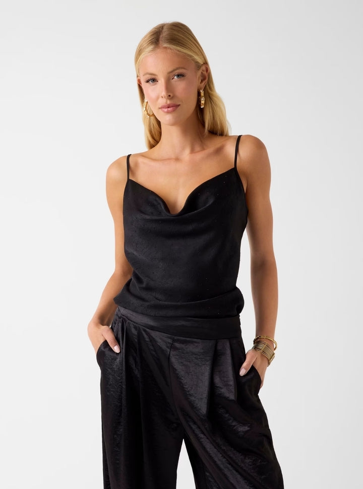 GUESS Womens Eco Black Mara Camisole Top W6RH55WJ732 Front View