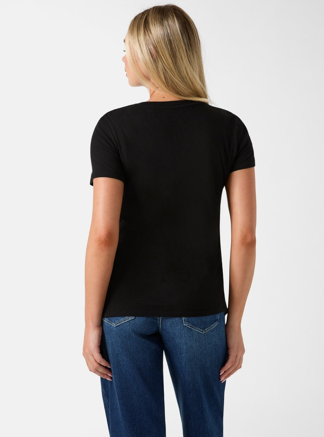 GUESS Womens Black Amor Easy T-Shirt W6RI56K9SN1 Back View