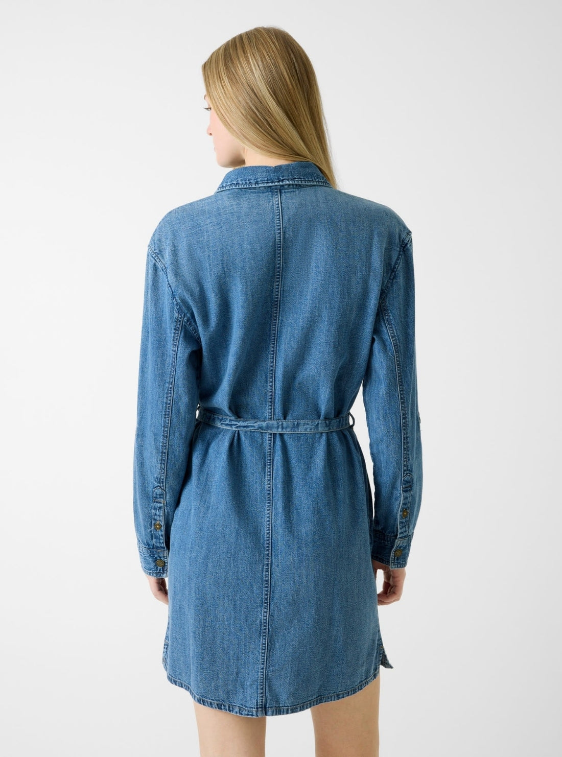 Guess Jeans Blue Denim Shirt Dress W6RK26D5M81 Back View