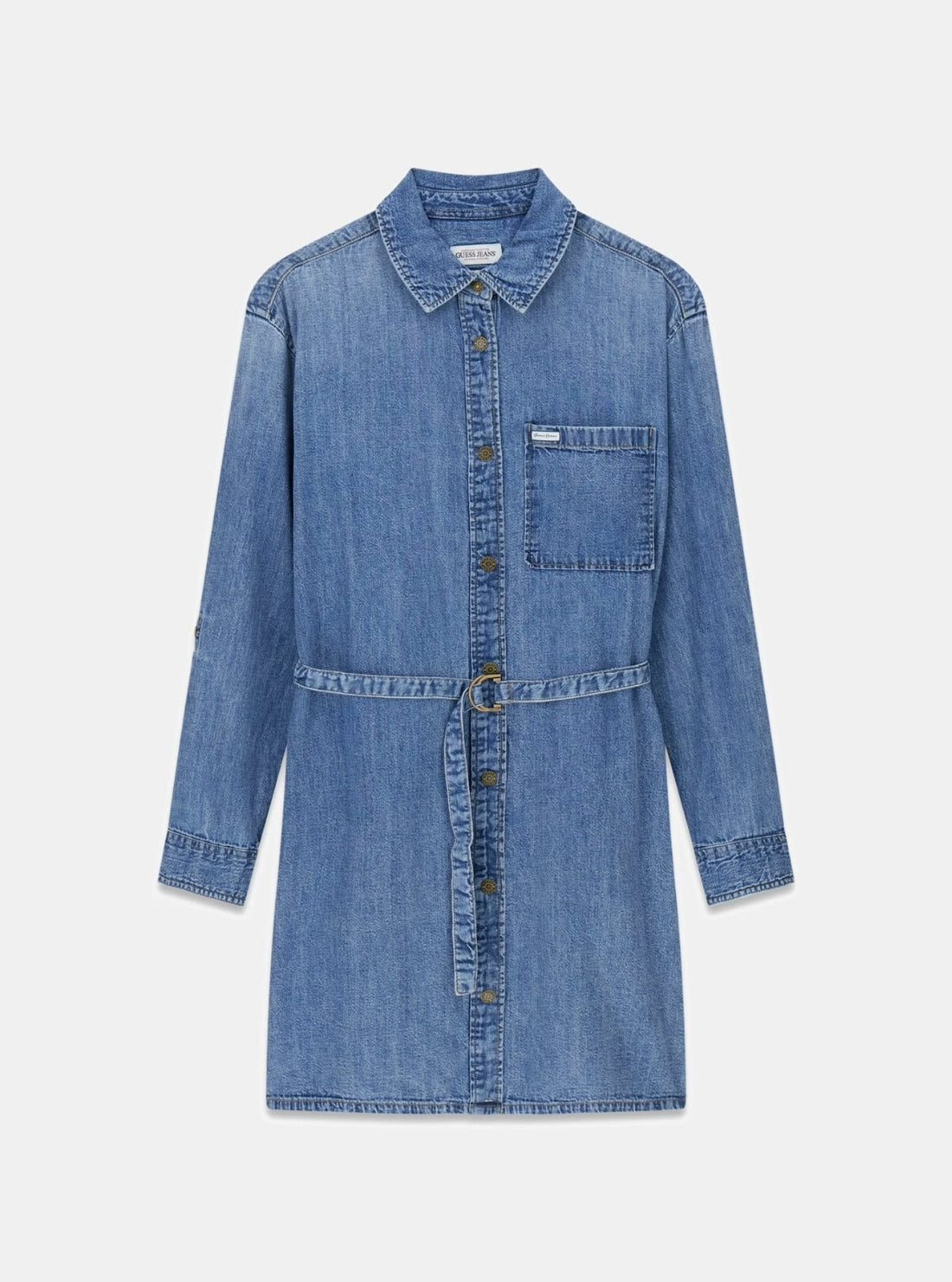 Guess Jeans Blue Denim Shirt Dress W6RK26D5M81 Flatlay