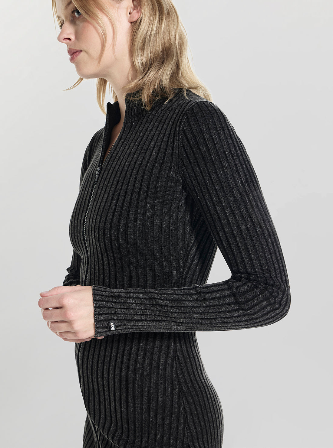 Guess Originals Black Washed Zipped Mini Dress W6RK85Z3JC2 Detail View 