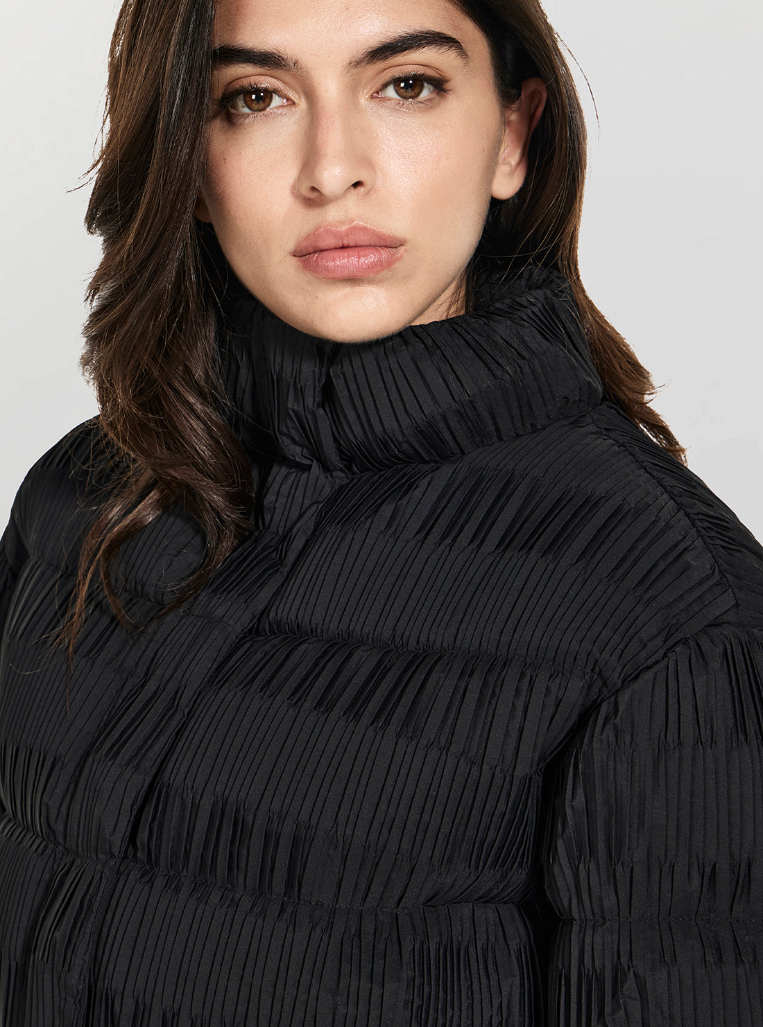 GUESS Womens Black Storm Nylon Puffer Jacket W6RL32WI840 Detail View