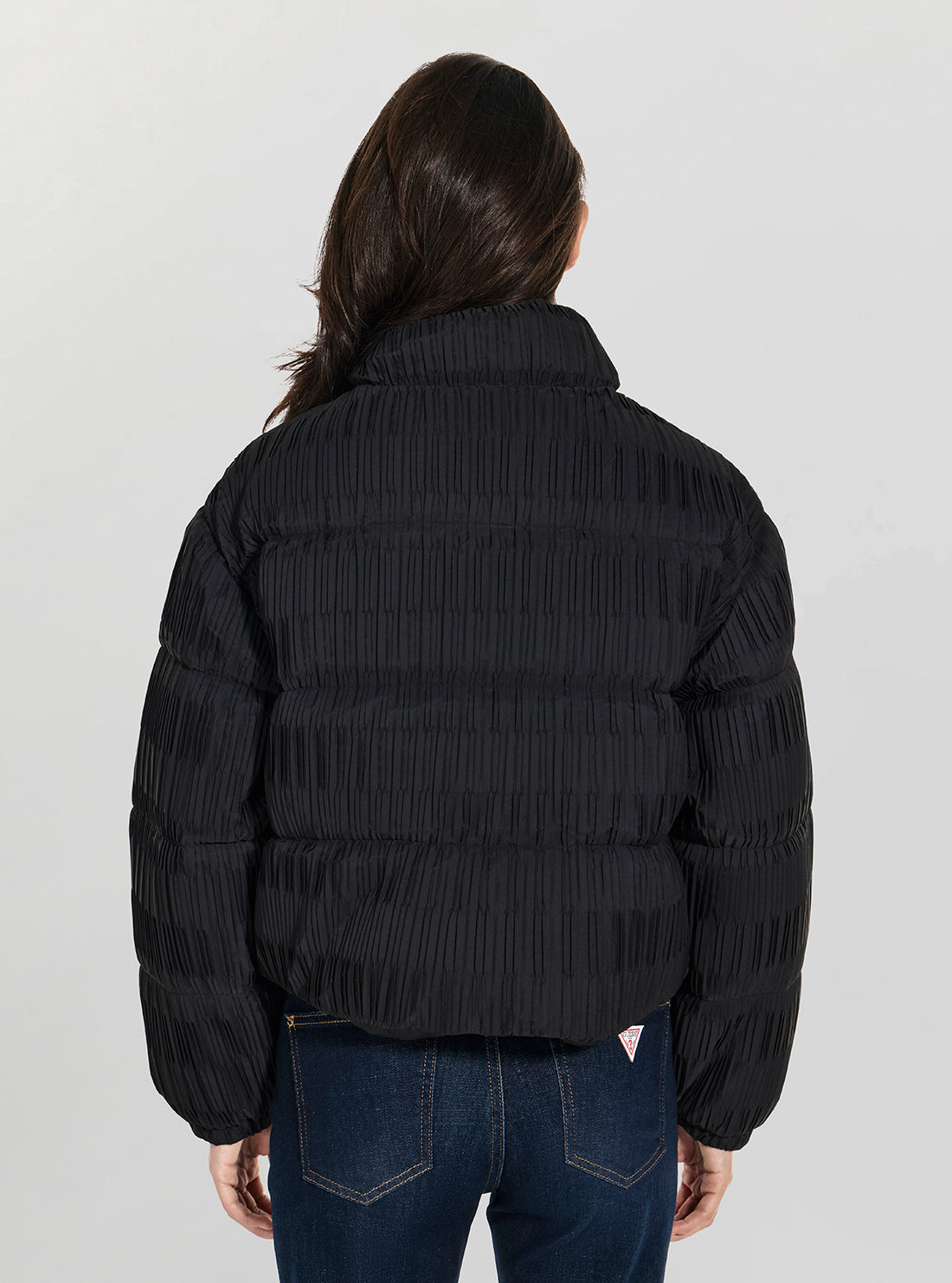 GUESS Womens Black Storm Nylon Puffer Jacket W6RL32WI840 Back View