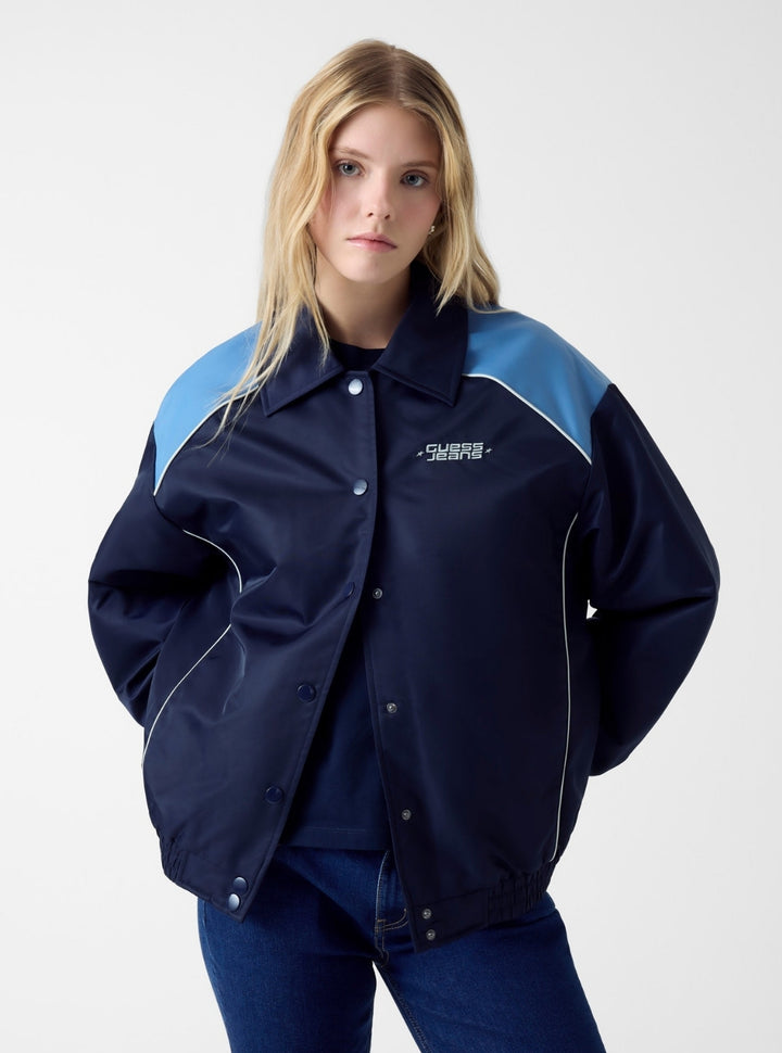Guess Jeans Blue Heritage Windbreaker W6RL35WHAA2 Front View
