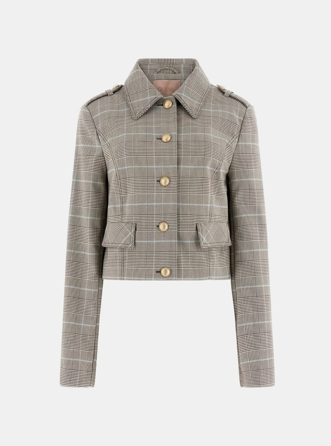 GUESS Womens Multi Geraldine Checked Jacket W6RL55WL442 Flaltaly
