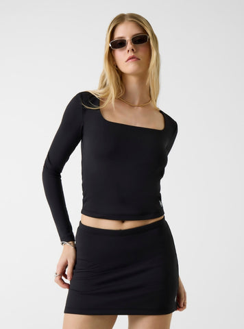 Guess Jeans Black Long-Sleeve T-Shirt W6RP33K1092 Front View