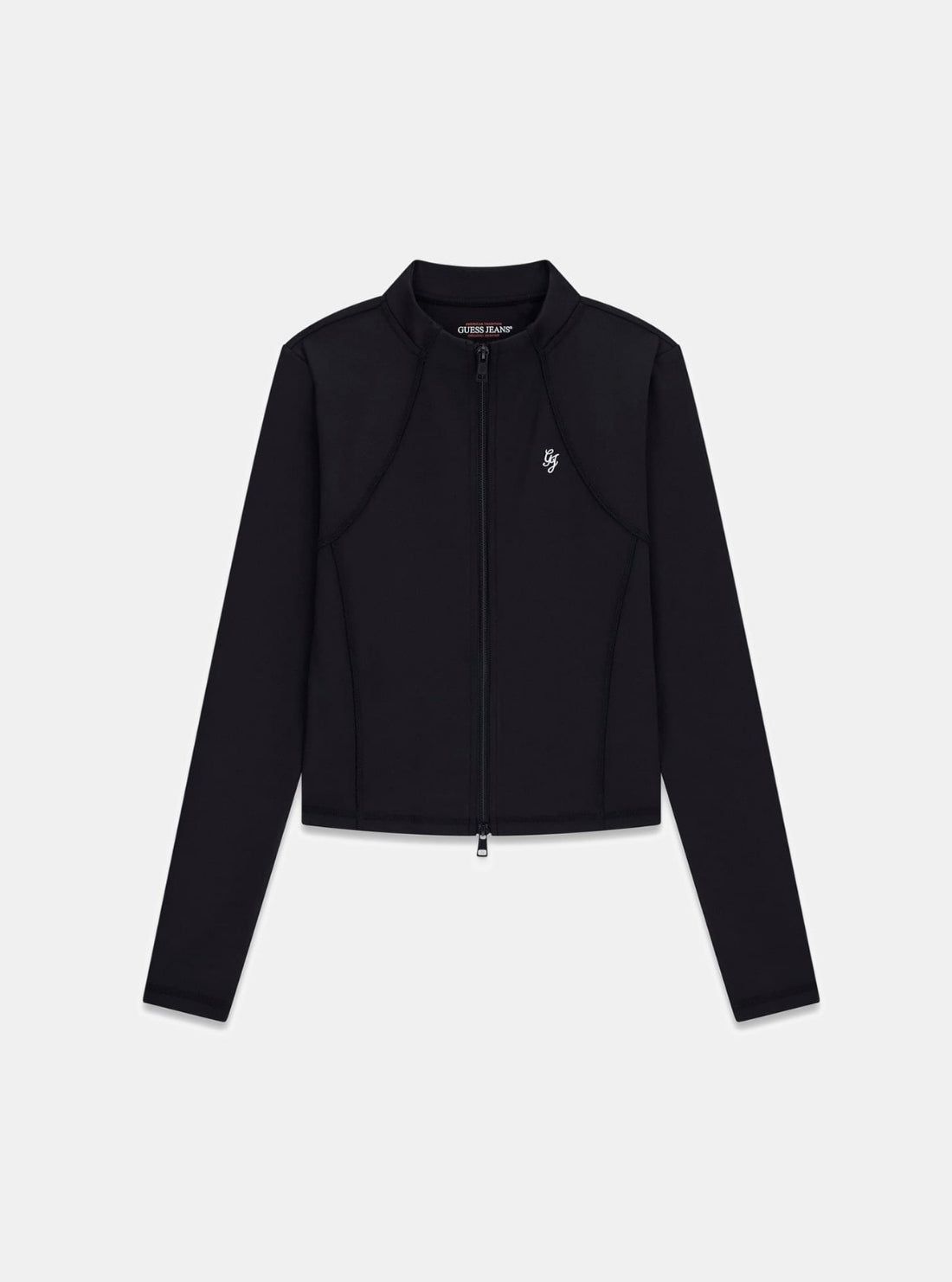Guess Jeans Black Active Full Zip Jacket W6RP34K1092 Flatlay