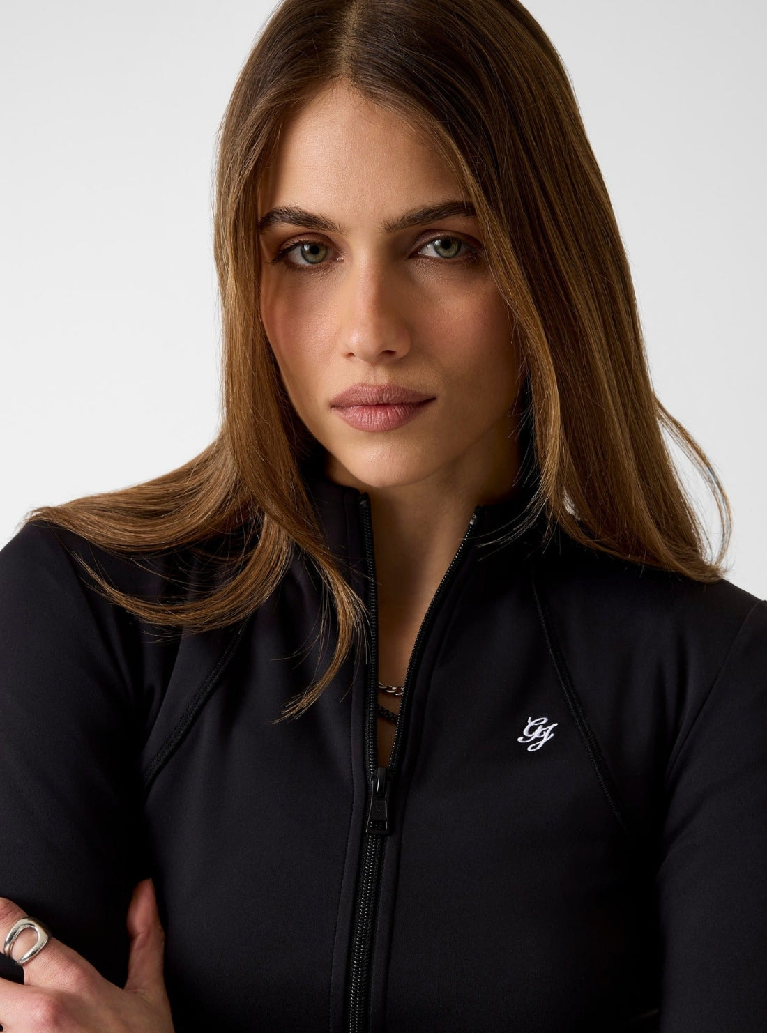 Guess Jeans Black Active Full Zip Jacket W6RP34K1092 Detail View