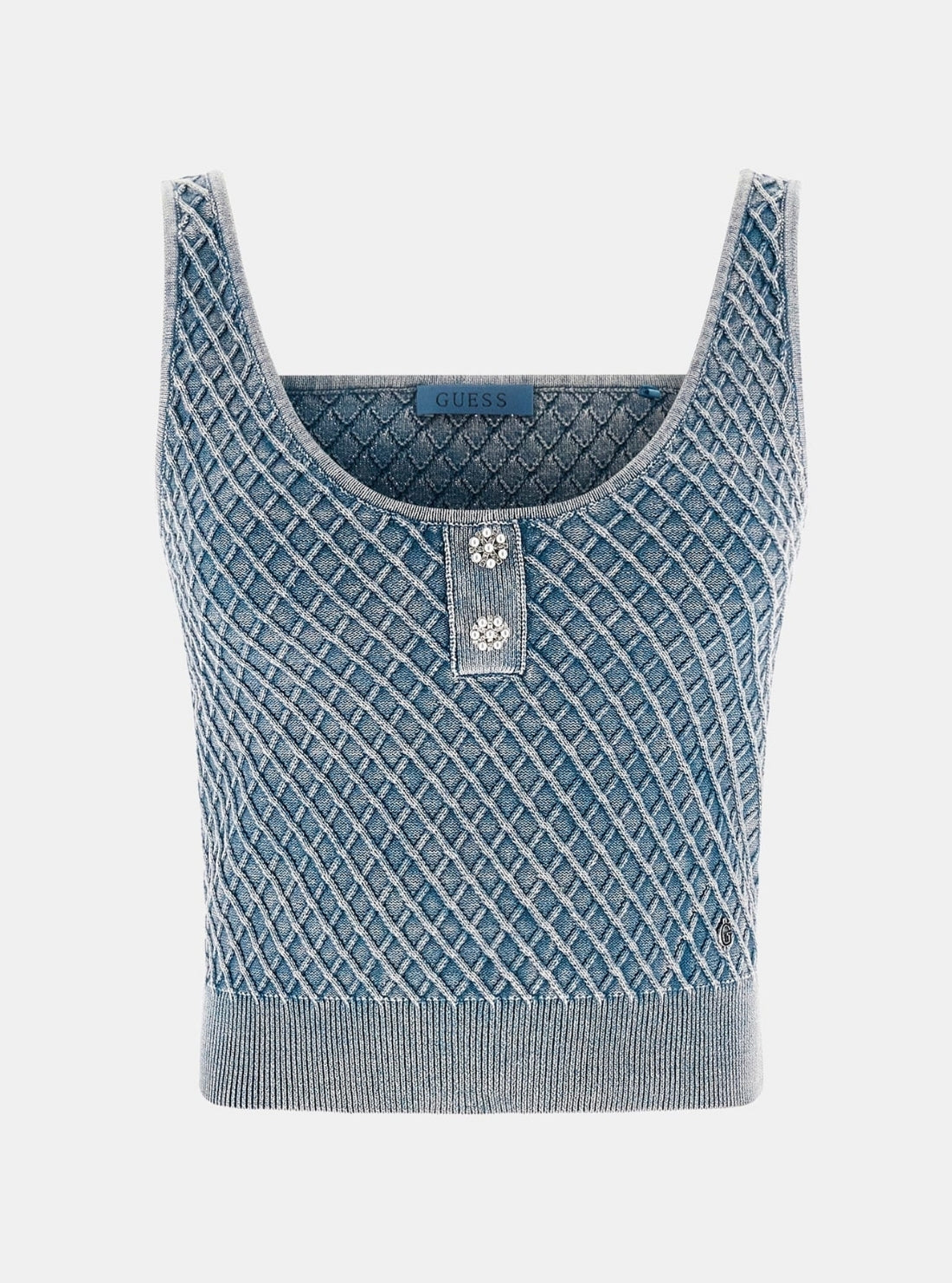 GUESS Womens Blue Lylah Tank Top Sweater W6RR28Z3P41 Flatlay