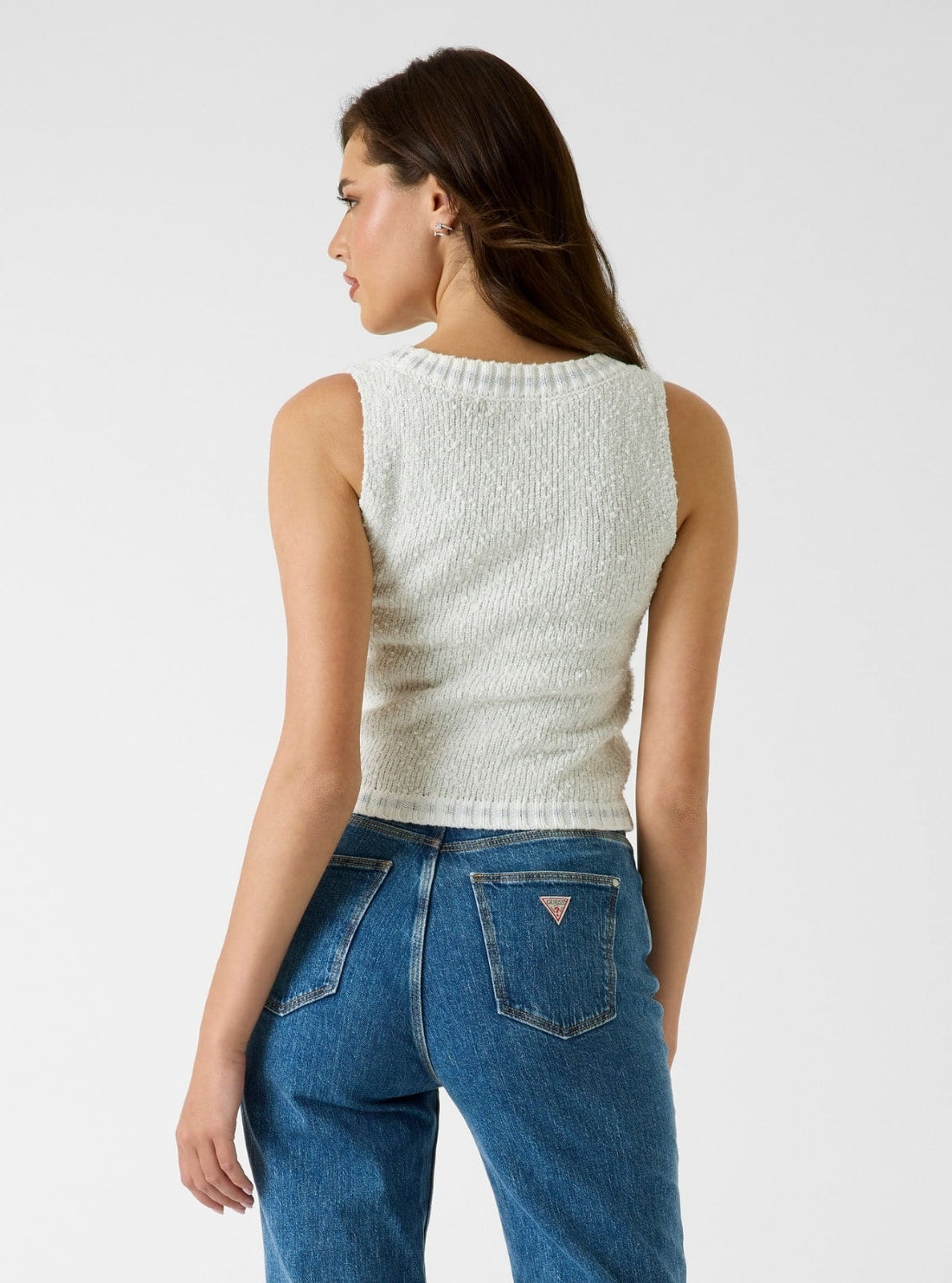 White Veronica Tank Top Sweater | GUESS