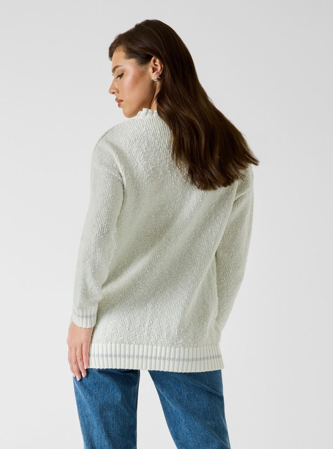 GUESS Womens White Veronica Cardigan Sweater W6RR40Z3L21 Back View