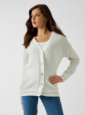 GUESS Womens White Veronica Cardigan Sweater W6RR40Z3L21 Front VIew