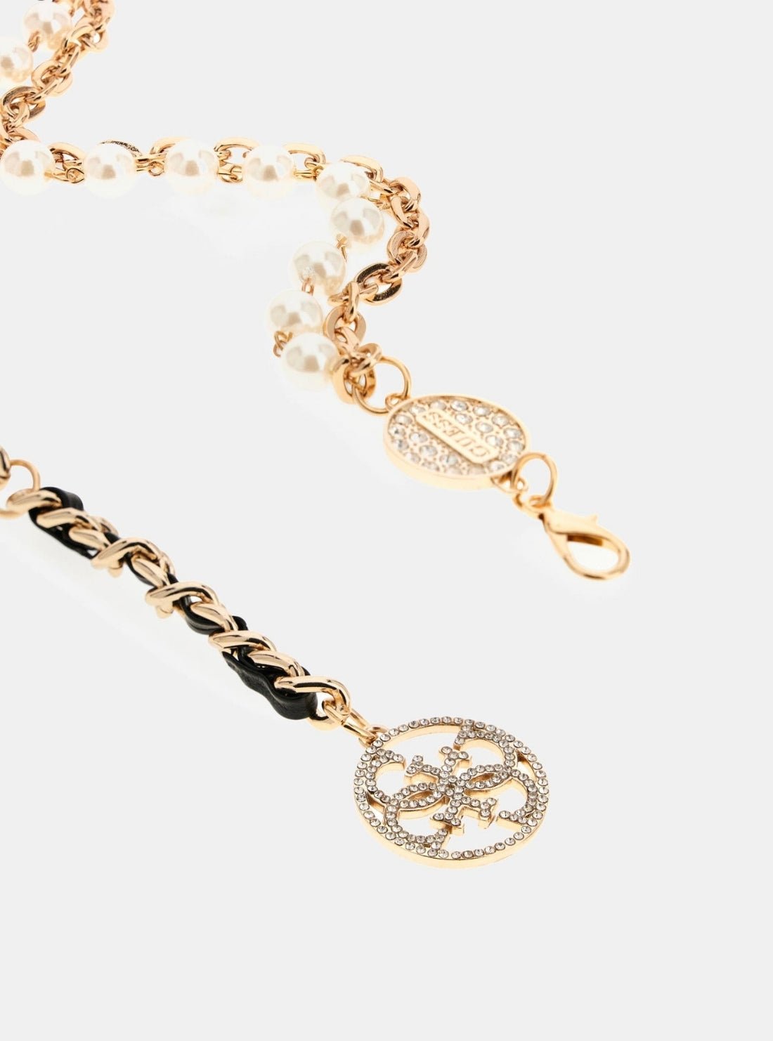 GUESS Accessories Gold Chain and Pearl Belt W6RZ00WL110 Detail View