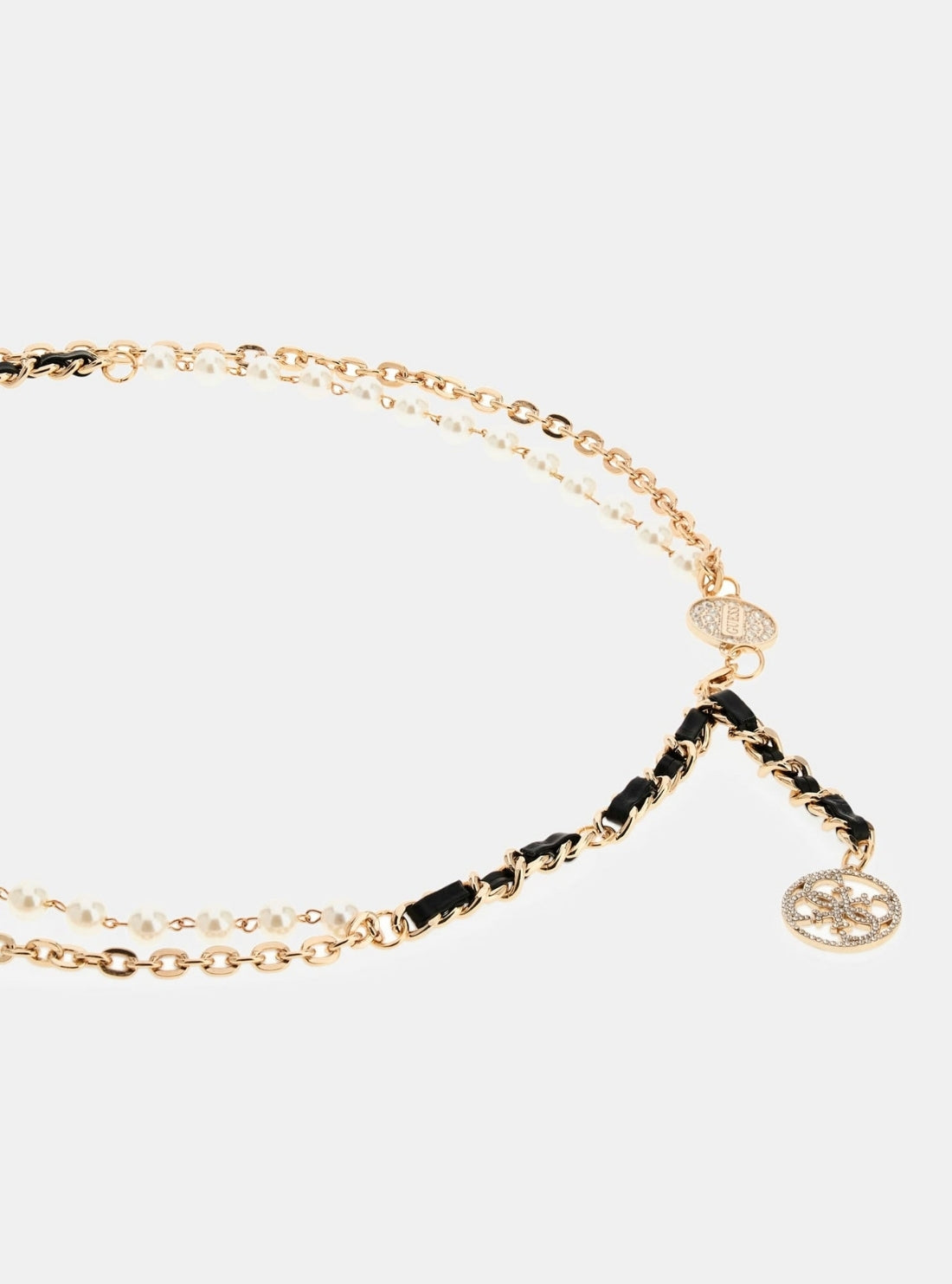 GUESS Accessories Gold Chain and Pearl Belt W6RZ00WL110 Detail View