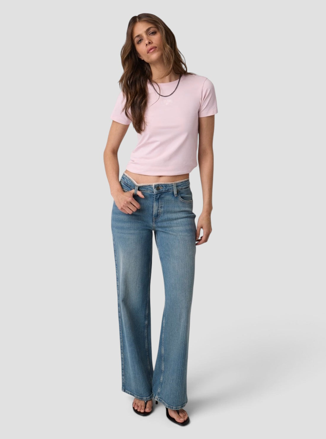 Guess Jeans G11 Wide Leg Jeans in Stricky Light Used W6YA01D1170 Full View