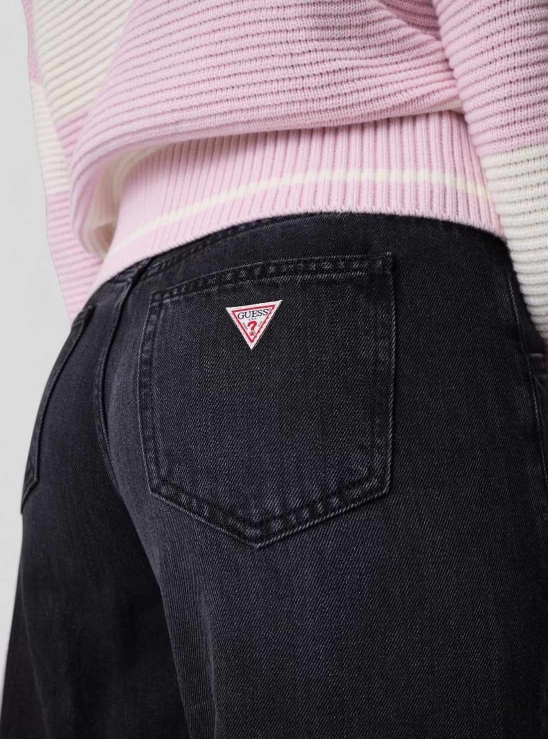 Guess Jeans Black G11 Wide Leg Panelled Jeans