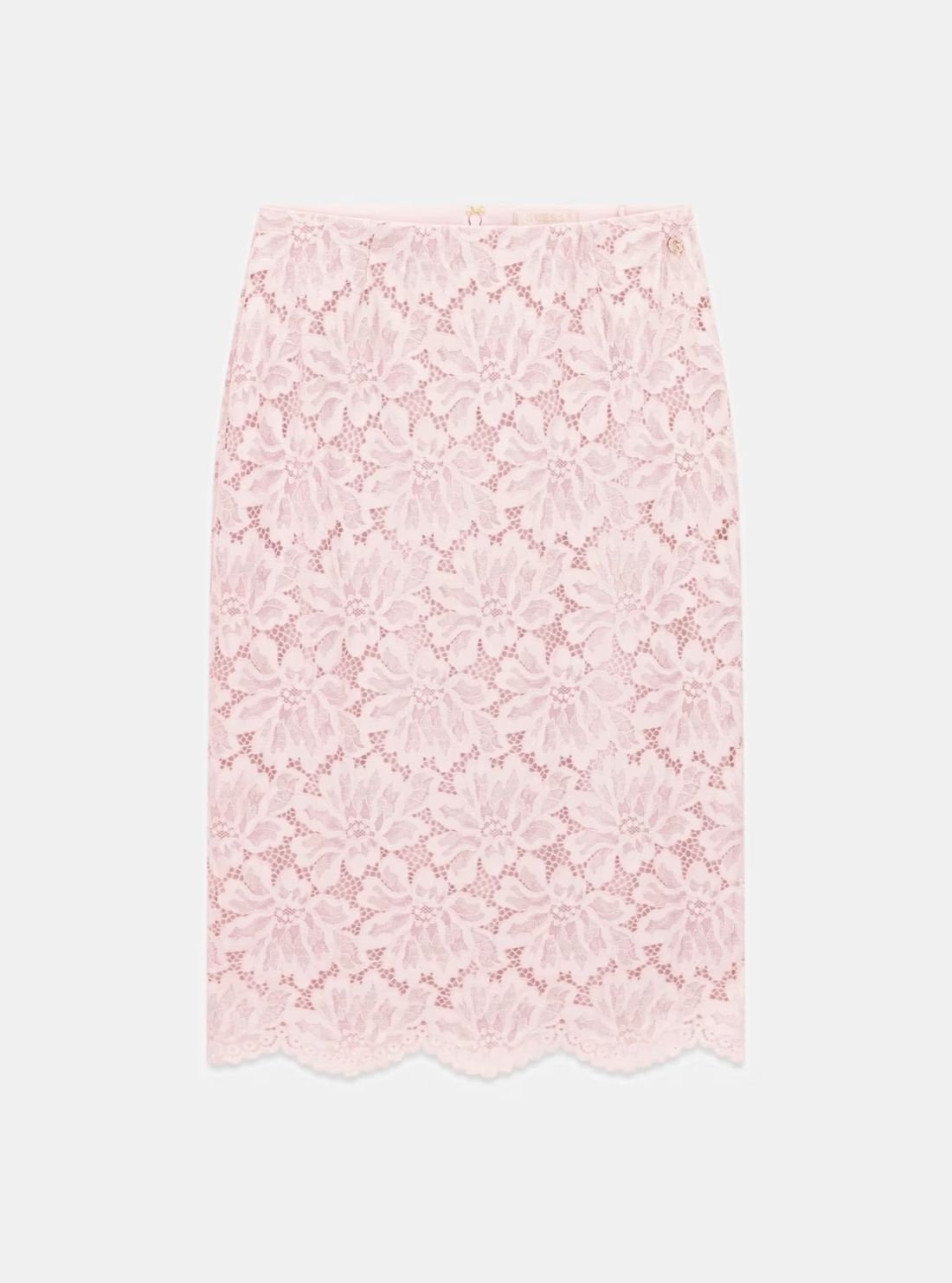 GUESS Womens Quite Violet Katrina Midi Lace Skirt W6YD24K4404 Flatlay