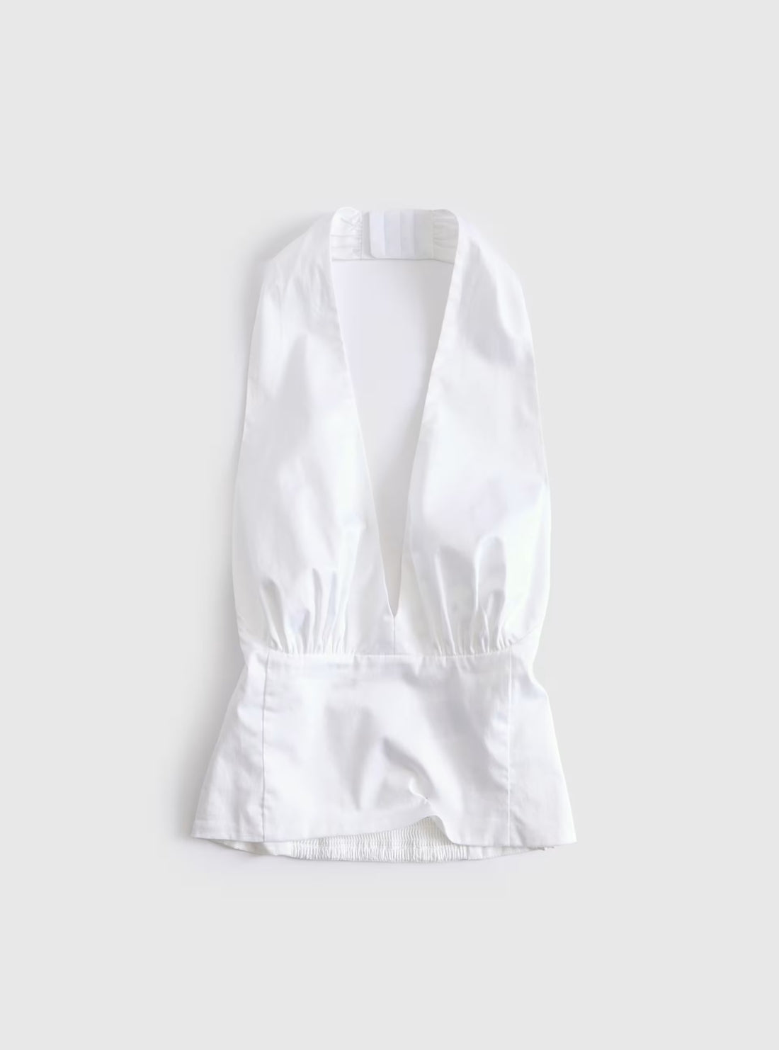 GUESS Womens White Marilyn Poplin Halter Neck Top W6YHA8W5113 Flatlay