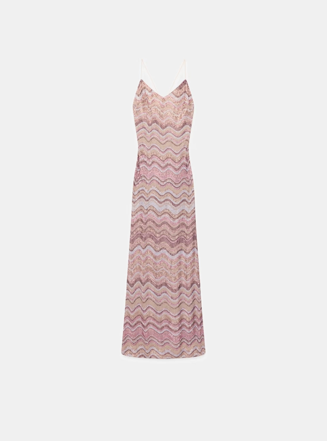 GUESS Womens Multicolor Wave Sequins Marcelle Maxi Dress W6YK91K4910 Flatlay