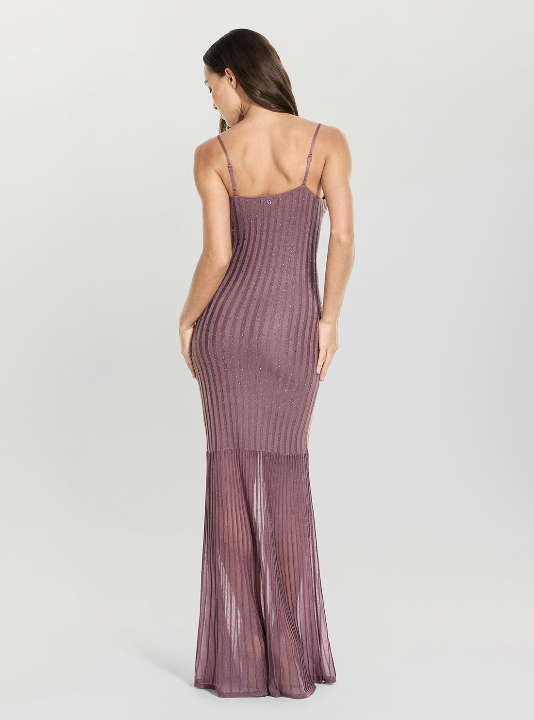 GUESS Womens Lavender Meena Ribbed Maxi Dress W6YKA9Z1159 Back View