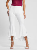 GUESS White Mid-Rise Flared Leg Sofi 1981 Pants front view