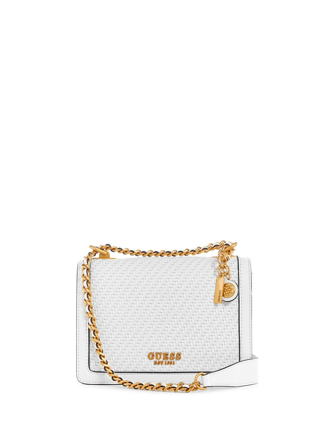 White Abey Convertible Crossbody Bag | GUESS Women's Handbags | front view