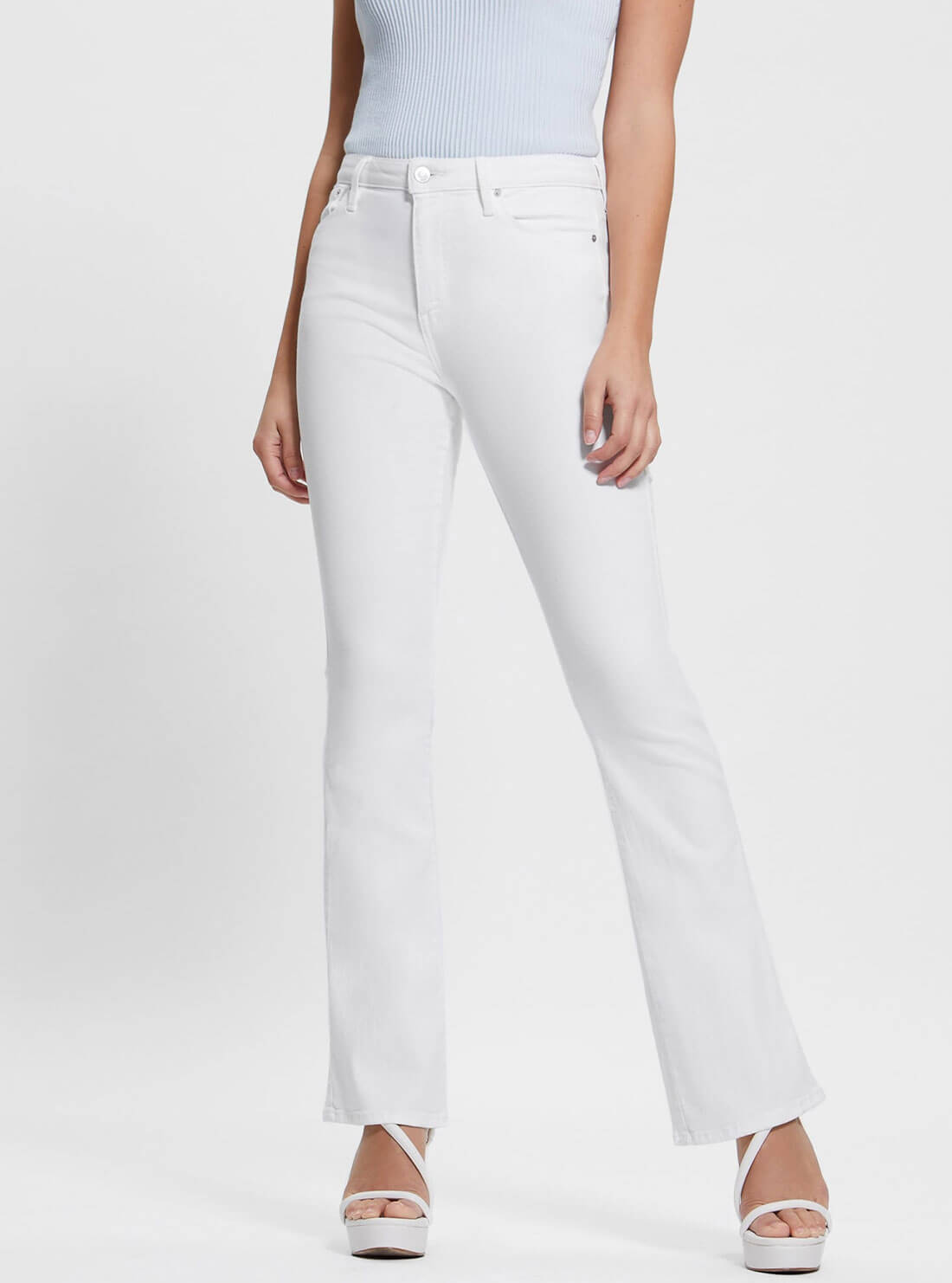 White flare sale denim jeans