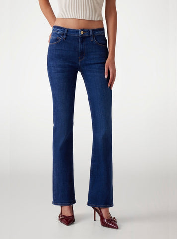 GUESS Womens  Mid-Rise Bootcut Jeans in Medium Wash WBGA58D4MZ0 Front View 