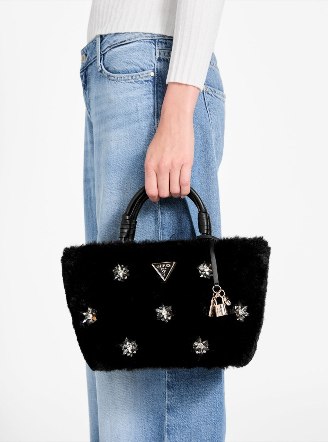 GUESS Womens Black Shaida Tote Bag WE814322 Full View