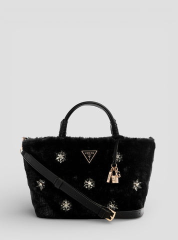 GUESS Womens Black Shaida Tote Bag WE814322 Front View