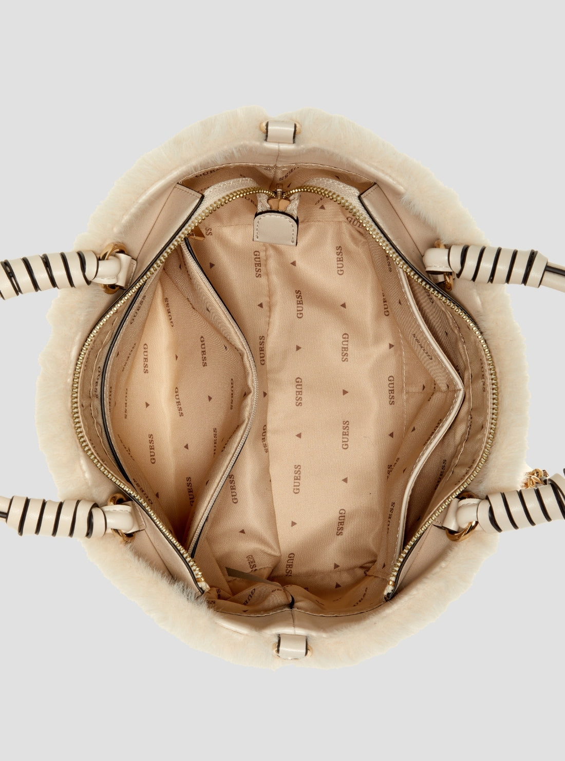 GUESS Womens White Shaida Tote Bag WE814322 Inside View