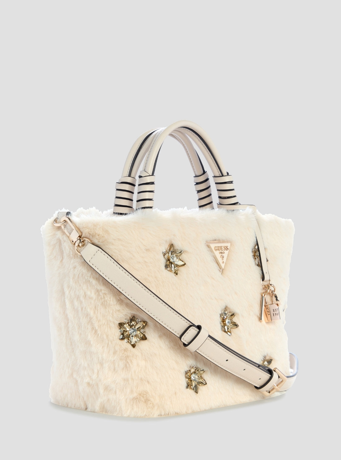 GUESS Womens White Shaida Tote Bag WE814322 Side View