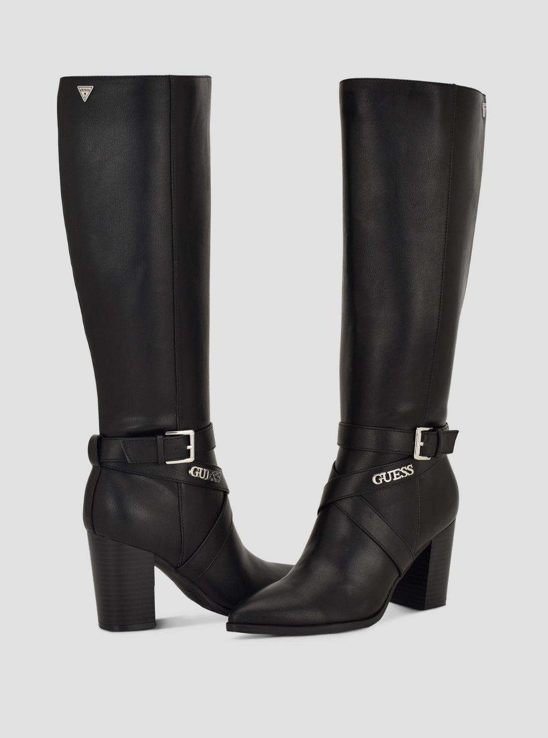 GUESS Footwear Black Weldy Knee-High Boots WELDY2 Front Back View