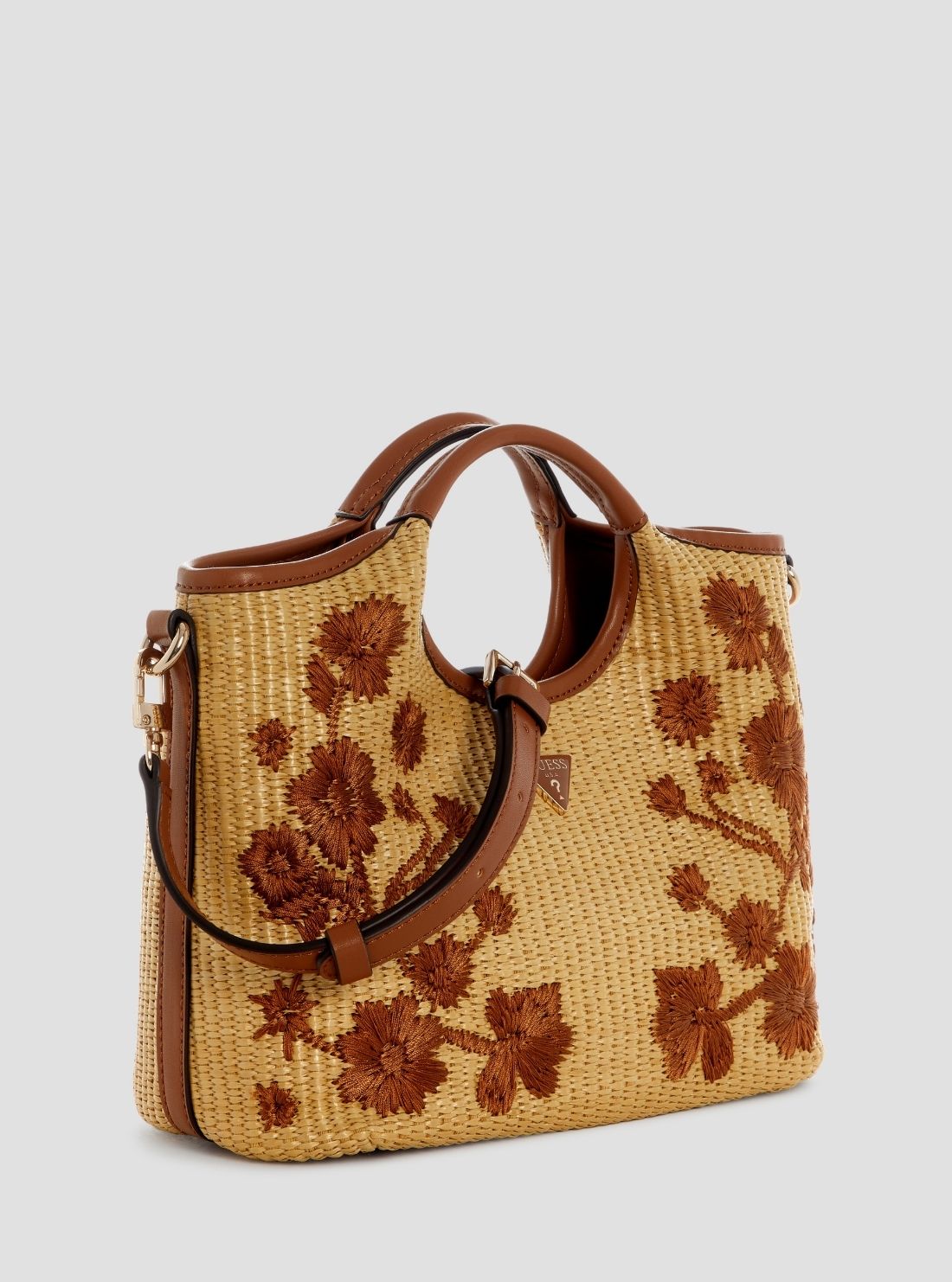 GUESS Womens Beige Caramel Kirsten Mini Satchel Bag WF974376 Side View