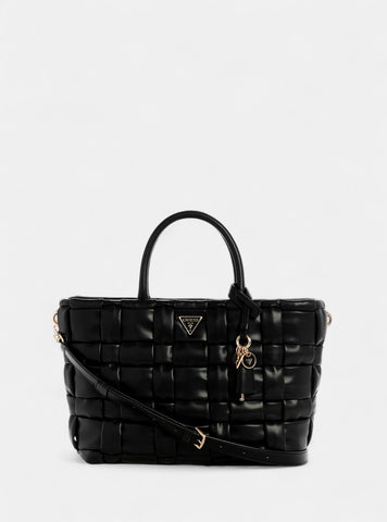 GUESS Womens Black Marion Satchel Bag WG807206 Front View